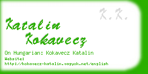 katalin kokavecz business card